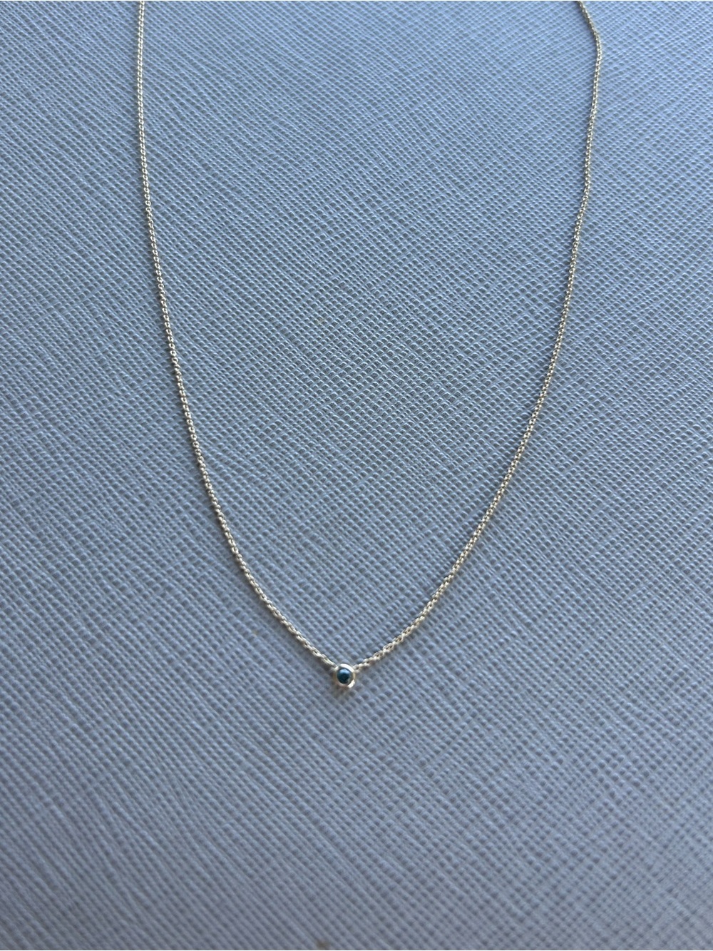 Iwona Ludyga Design 14K Gold Necklace with Blue Zircon Bezel Pendant